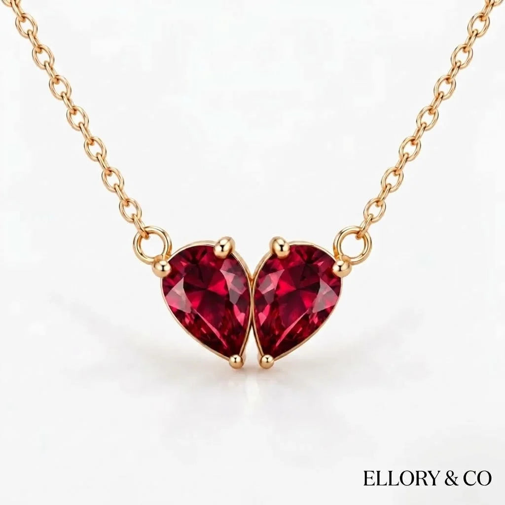 Elara necklace – personalised birthstone heart pendant