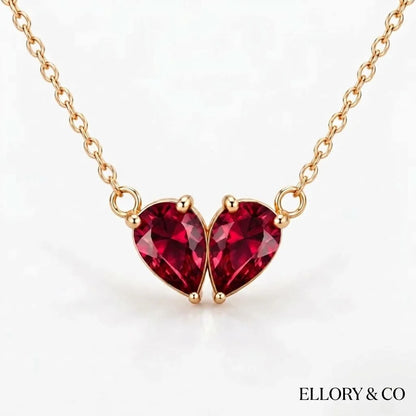 Elara necklace – personalised birthstone heart pendant