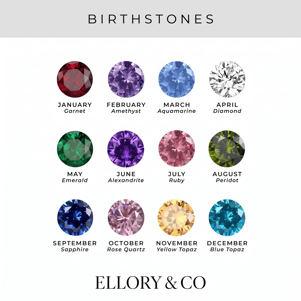 Elara necklace – personalised birthstone necklace